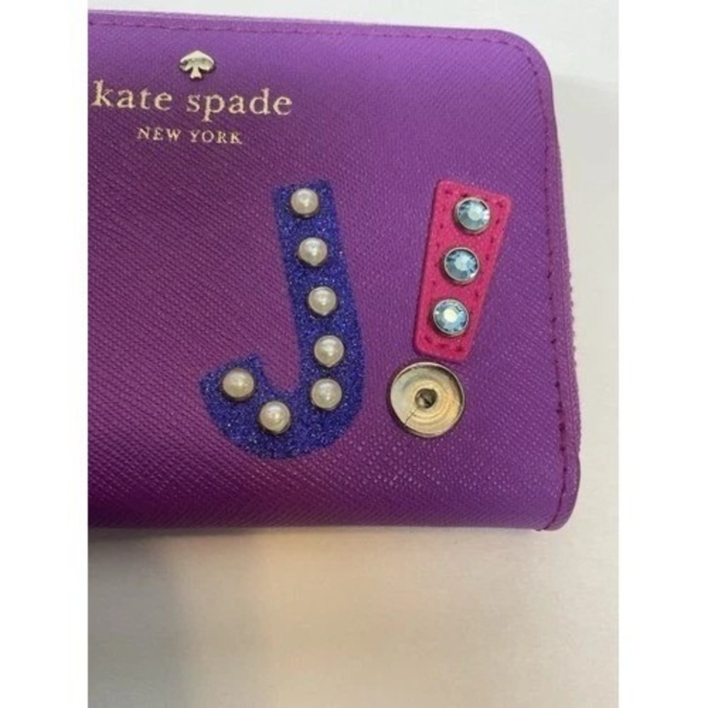 Kate Spade ZipAround Initial Wallet J! Jenny Jessica Jasmine Women 4.5"x3" China - Picture 9 of 13
